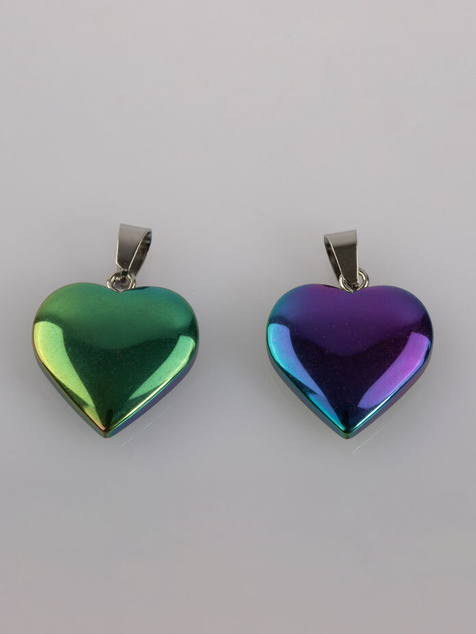 Prosperk Přívěsek ve tvaru srdce z duhového hematitu