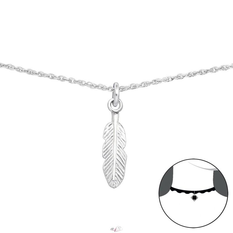 Prosperk Náhrdelník choker s pírkem