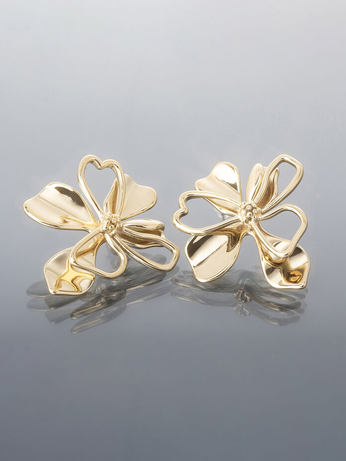 Prosperk Náušnice z leštěné chirurgické oceli, květy