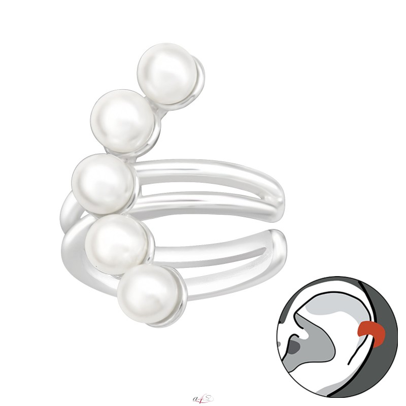 Prosperk Náušnice na jedno ucho nasazovací s perličkami
