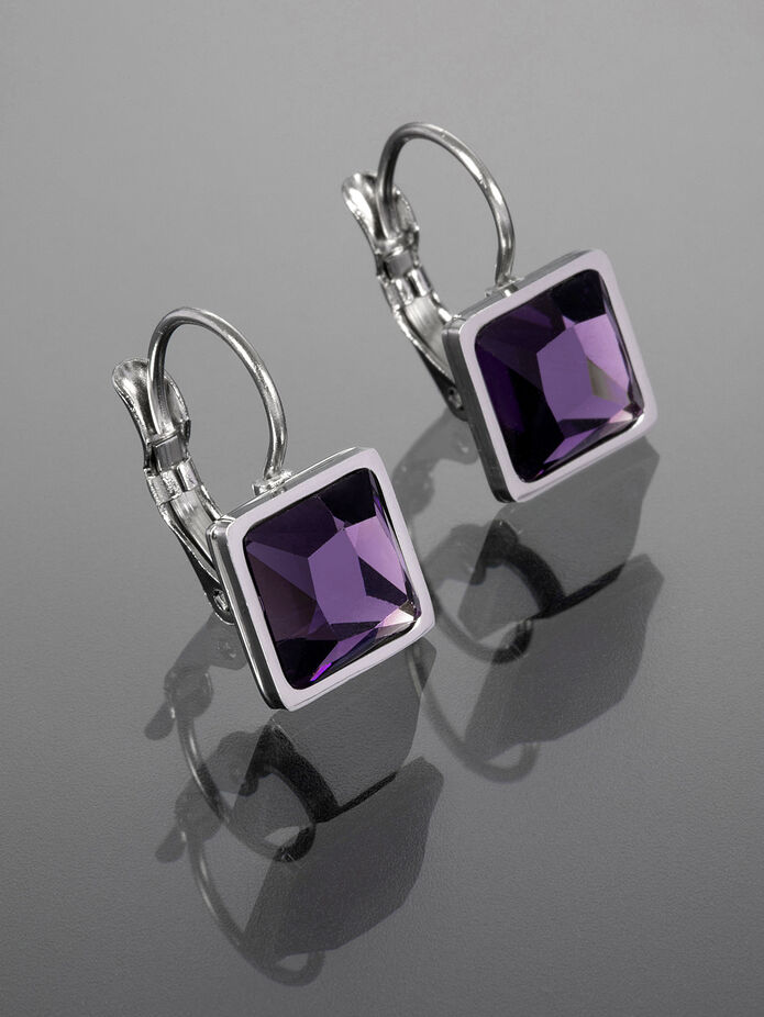 Prosperk Náušnice hranaté fialové