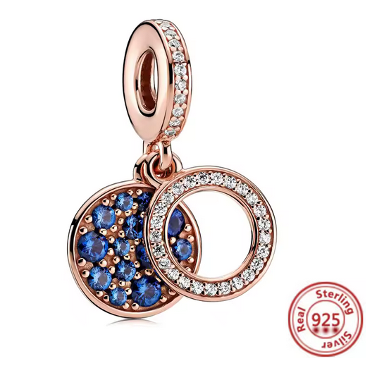 Prosperk Korálek na náramek zlatý s modrými zirkony