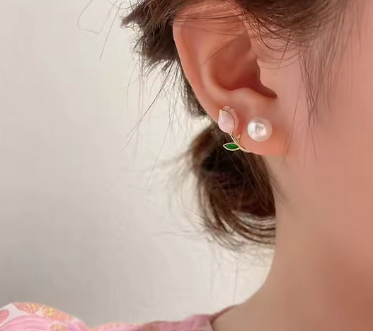 Náušnice tulipány oboustranné