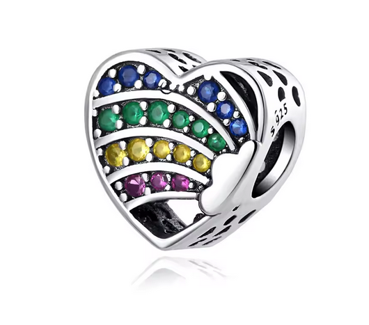 Prosperk Korálek na náramek barevné srdce