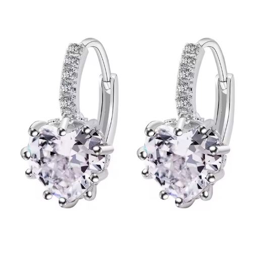 Prosperk Náušnice srdíčko s krystalky S2413