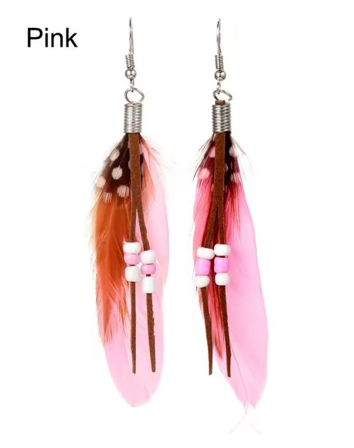 Prosperk Náušnice peříčka s korálky Barva: Bílá