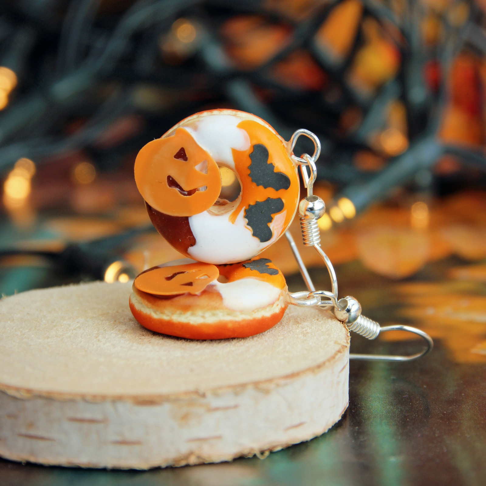 Prosperk Náušnice Halloweenské donuty