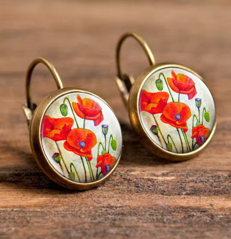 Prosperk Náušnice s máky S1948