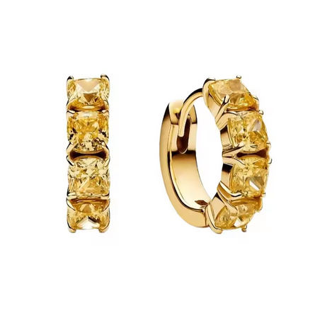 Prosperk Náušnice kroužky se zlatými kamínky