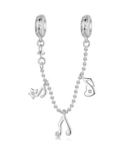 Prosperk Korálek na náramek s řetízkem a notami