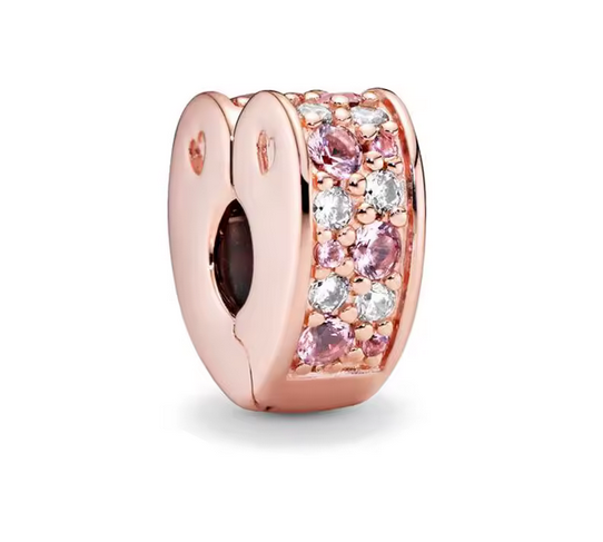 Prosperk Korálek na náramek srdíčko klip rose gold S1606