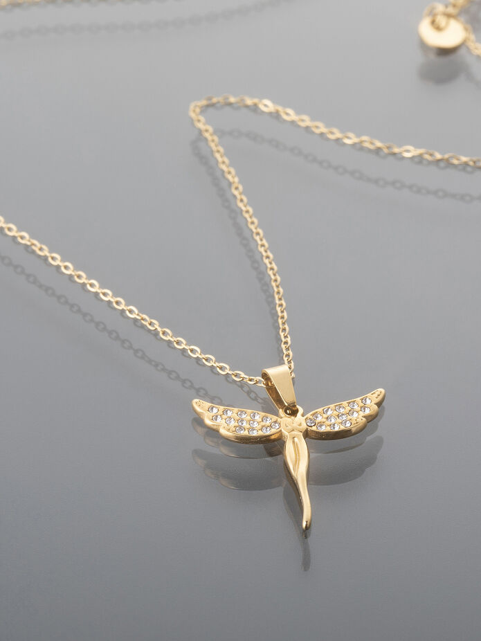 Prosperk Luxusní náhrdelník z chirurgické oceli anděl Barva: Stříbrná