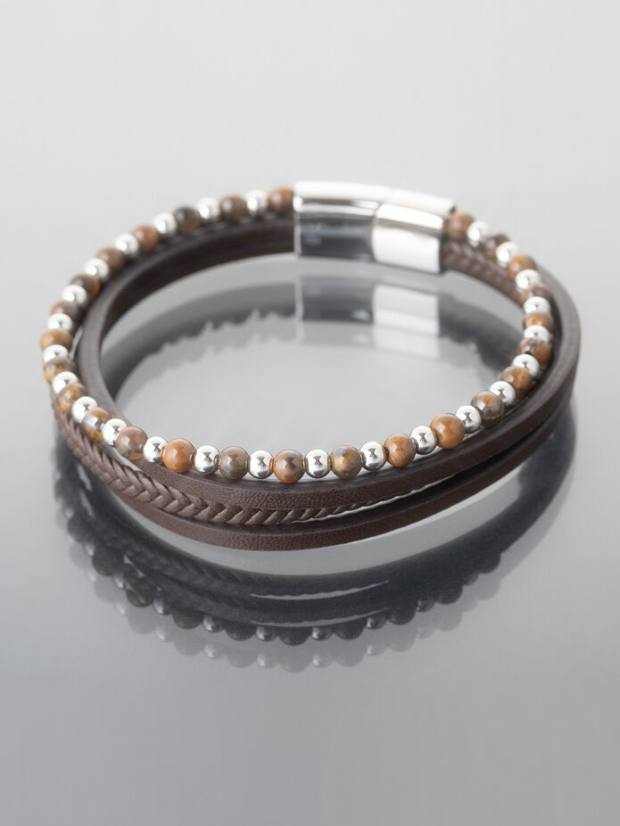 Prosperk Náramek pánský hnědý s tygřím okem S1635