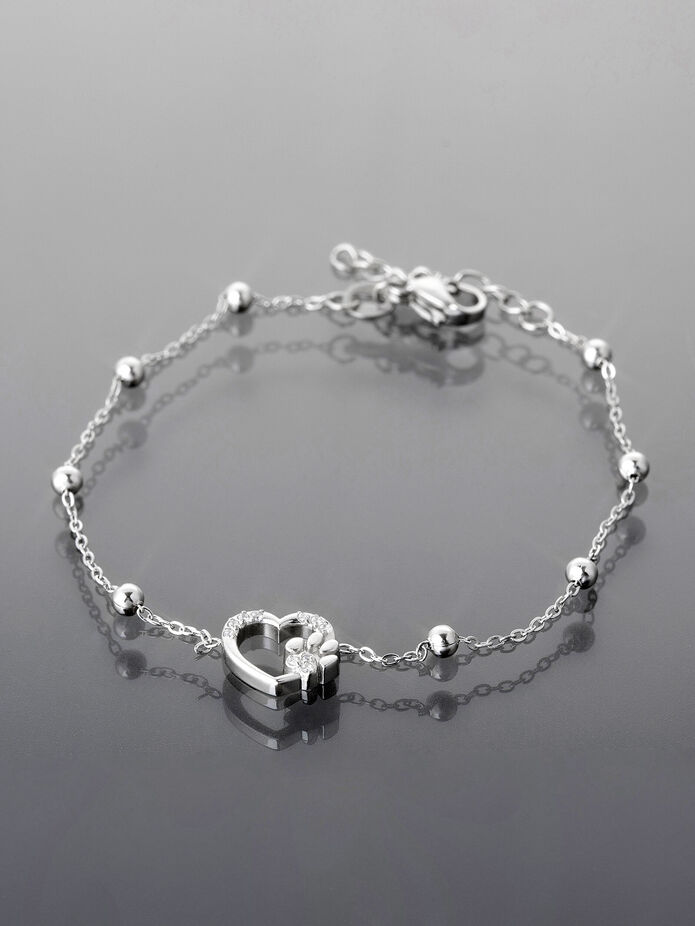 Prosperk Dámský ocelový náramek se srdíčkem a tlapkou S3083