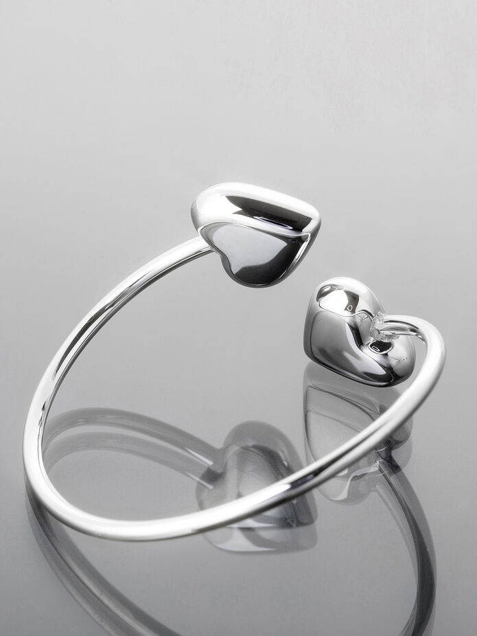 Prosperk Dámský ocelový náramek dvojité srdce S3083