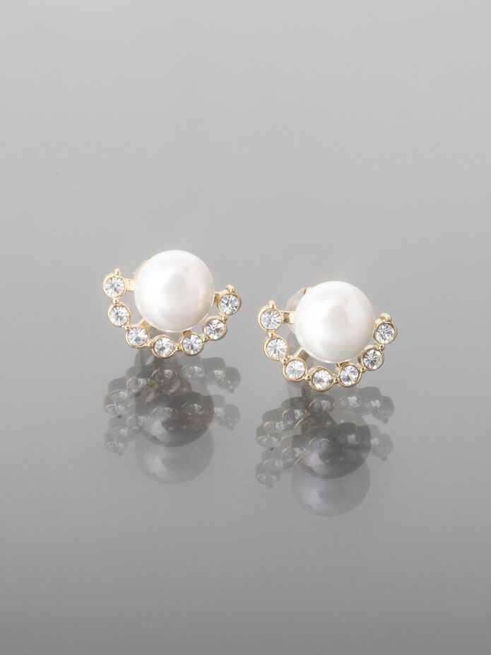 Prosperk Náušnice puzetové perličky s kamínky S4609