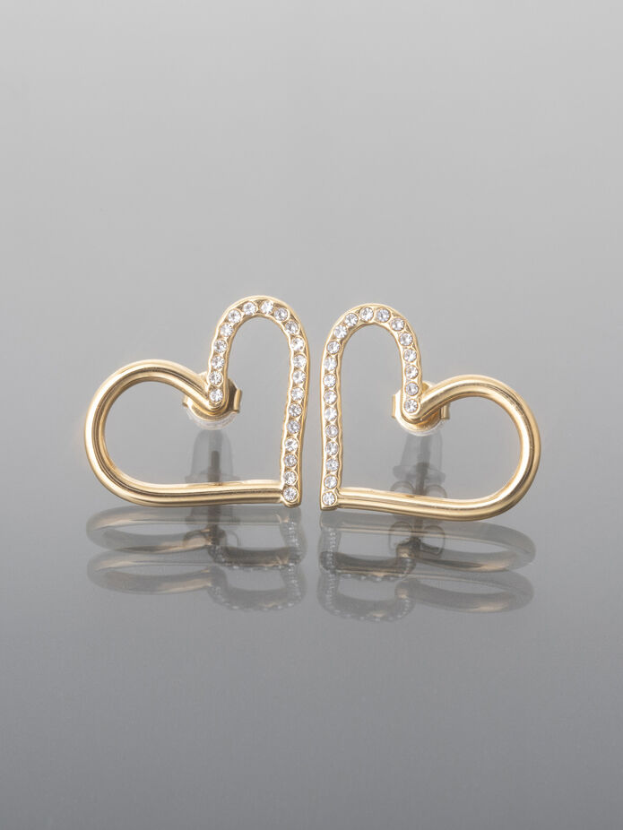 Prosperk Ocelové náušnice větší srdíčka Barva: Stříbrná