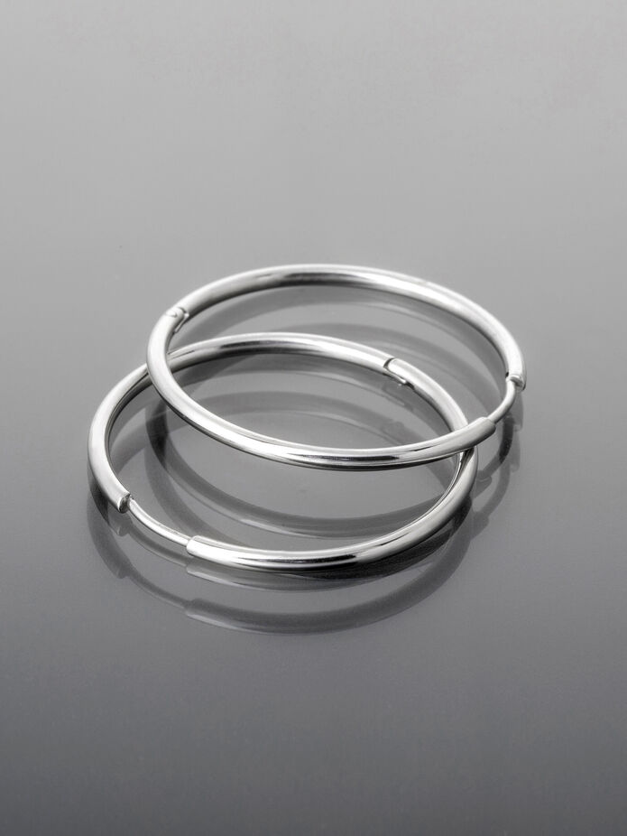 Prosperk Náušnice stříbrné ocelové kruhy 3cm
