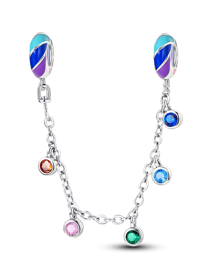 Prosperk Korálek na náramek s řetízky a barevnými kamínky