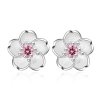 Stříbrné náušnice Pivoňky