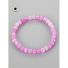 Krásný drobný náramek z korálků růžového pukaného křišťálu o průměru 0,6 cm růžová světlá