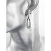 Náušnice z oceli - dvojité kapky se zirkonky