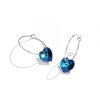 Náušnice kruhy modrá srdíčka Swarovski