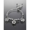 Náramek z chirurgické oceli se stromy života a kuličky ve stříbrné barvě