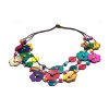 Náhrdelník dřevěný barevný květiny