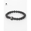 Náramek z korálků lávového kamene se stromem života černá