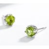 Náušnice pecky se zeleným krystalem