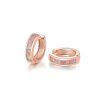 Stříbrné náušnice kroužky Opál - rose gold