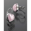 Náušnice ocelové keramické - růžová srdíčka