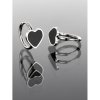 Náušnice kroužky s černými srdíčky