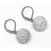 Náušnice kuličky s krystalky 1cm Swarovski čiré
