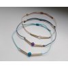 Jemný náramek s minerálem - apatit/ ametyst/ růženín