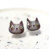 Náušnice šedé kočky pecky Kokino