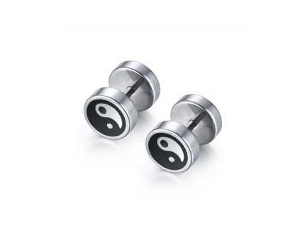 15084 piercing plug do ucha ocelovy jin jang