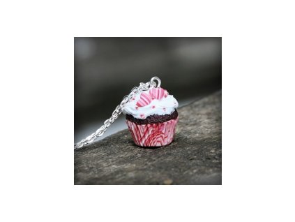 16464 retizek s priveskem fimo srdickovy cupcake