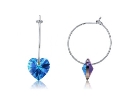 17982 nausnice kruhy modra srdicka swarovski