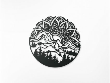 47069 drevena mandala na stenu vychod slnka