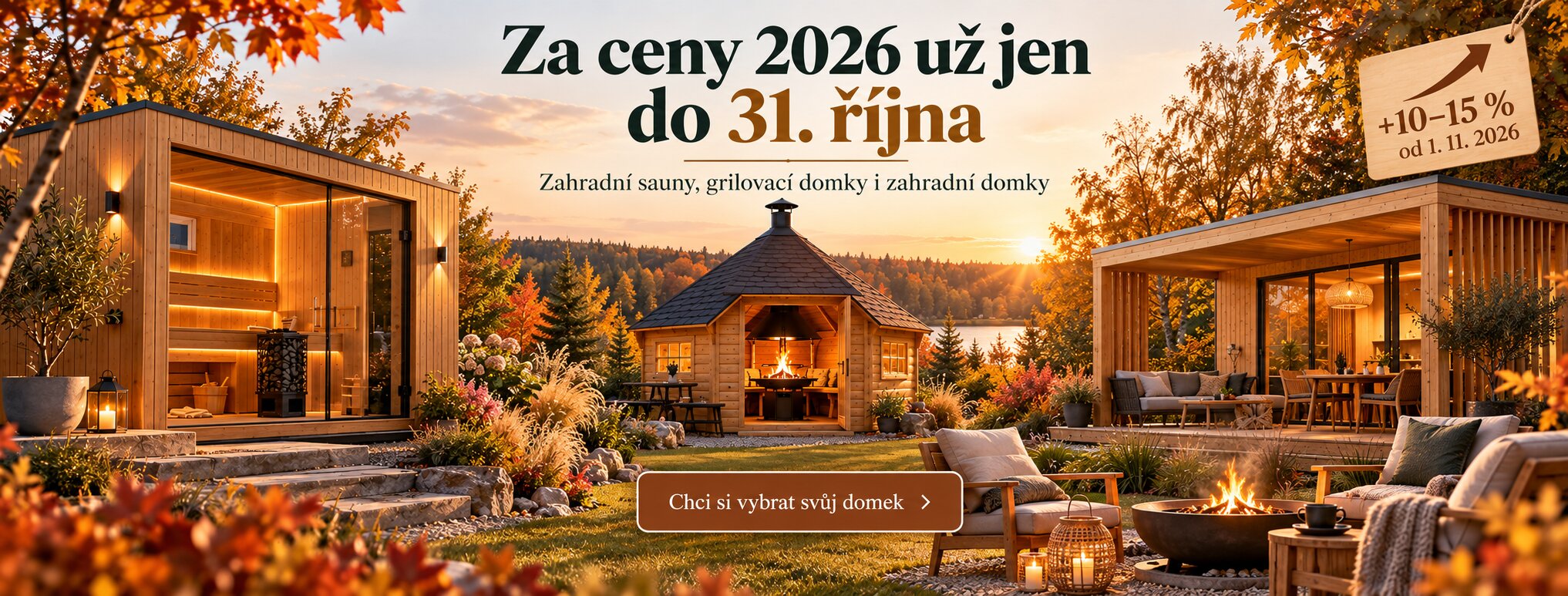 Zahradní sauny, grilovací domky a zahradní domky za ceny 2026