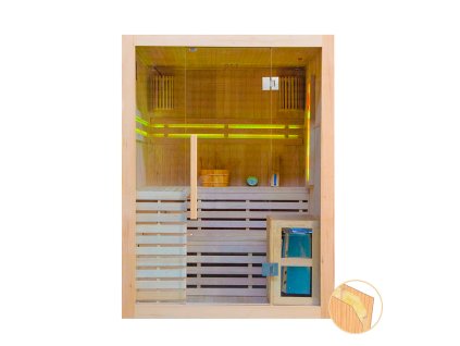 Finská sauna Monty XL150x150 se solným kamenem, Harvia 4,5 kW