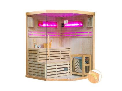 Finská sauna Corner 150x150 se solným kamenem, Harvia 6 kW