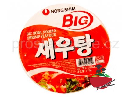 Instantní nudle Big Bowl s krevetovou příchutí 115g