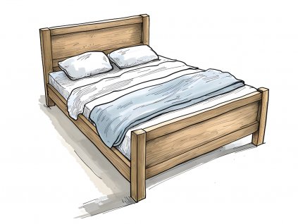Masivní dubová postel na míru