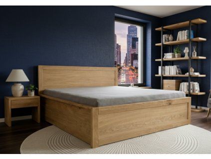 Masivni dubova postel doubek ulozny