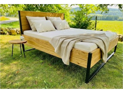 industrialni dubova postel brloh kov masiv