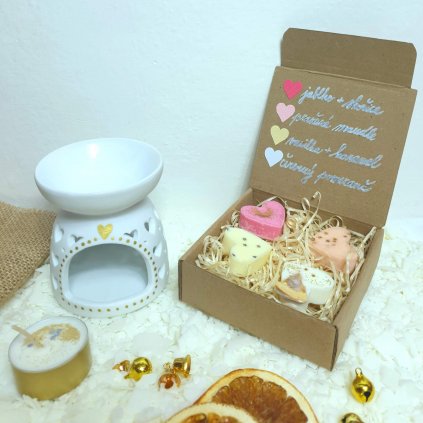 Set aromalampa + čajová svíčka + sada vonných vosků