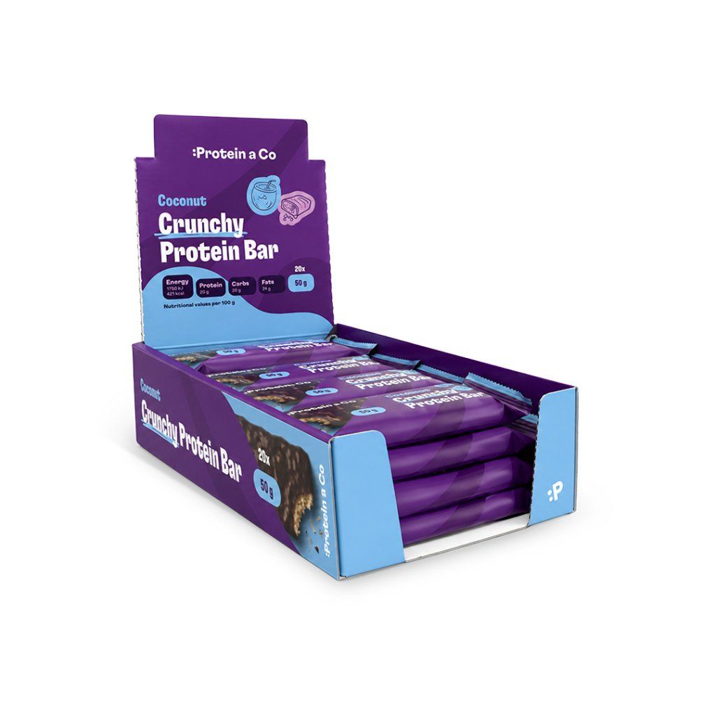 Crunchy proteinová tyčinka kokos — krabička 20 × 50 g